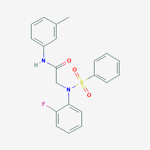molecular formula C21H19FN2O3S B411272 2-[2-fluoro(phenylsulfonyl)anilino]-N-(3-methylphenyl)acetamide 