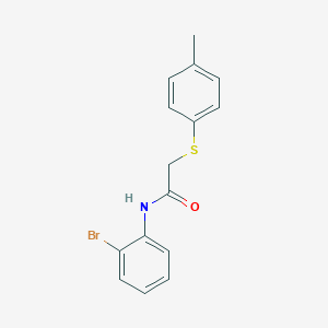 molecular formula C15H14BrNOS B411279 N-(2-bromophenyl)-2-[(4-methylphenyl)sulfanyl]acetamide 