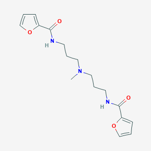 molecular formula C17H23N3O4 B4112805 N-[3-[3-(furan-2-carbonylamino)propyl-methylamino]propyl]furan-2-carboxamide 