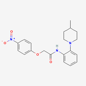 molecular formula C20H23N3O4 B4112863 N-[2-(4-methylpiperidin-1-yl)phenyl]-2-(4-nitrophenoxy)acetamide 