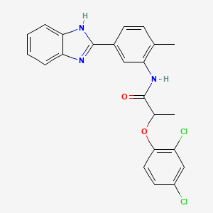 molecular formula C23H19Cl2N3O2 B4112881 N-[5-(1H-1,3-Benzodiazol-2-YL)-2-methylphenyl]-2-(2,4-dichlorophenoxy)propanamide 