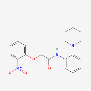 molecular formula C20H23N3O4 B4112896 N-[2-(4-methylpiperidin-1-yl)phenyl]-2-(2-nitrophenoxy)acetamide 