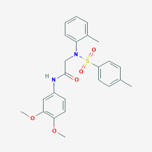 molecular formula C24H26N2O5S B411294 N-(3,4-dimethoxyphenyl)-2-{2-methyl[(4-methylphenyl)sulfonyl]anilino}acetamide 