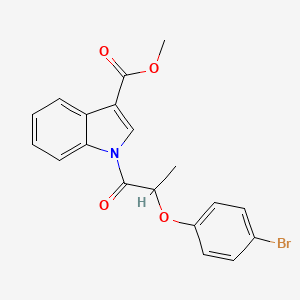 molecular formula C19H16BrNO4 B4112952 Methyl 1-[2-(4-bromophenoxy)propanoyl]indole-3-carboxylate 