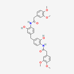 molecular formula C33H34N2O8 B4113017 N,N'-[methanediylbis(2-hydroxybenzene-4,1-diyl)]bis[2-(3,4-dimethoxyphenyl)acetamide] 