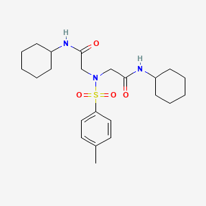 molecular formula C23H35N3O4S B4113049 N-cyclohexyl-2-[[2-(cyclohexylamino)-2-oxoethyl]-(4-methylphenyl)sulfonylamino]acetamide 