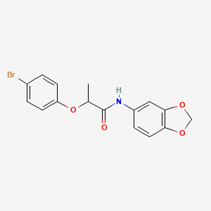 molecular formula C16H14BrNO4 B4113050 N-(1,3-benzodioxol-5-yl)-2-(4-bromophenoxy)propanamide 