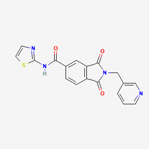 molecular formula C18H12N4O3S B4113159 1,3-dioxo-2-(pyridin-3-ylmethyl)-N-(1,3-thiazol-2-yl)isoindole-5-carboxamide 