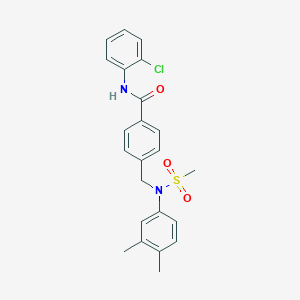 molecular formula C23H23ClN2O3S B411331 N-(2-chlorophenyl)-4-{[3,4-dimethyl(methylsulfonyl)anilino]methyl}benzamide 