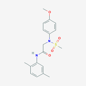 molecular formula C18H22N2O4S B411332 N-(2,5-dimethylphenyl)-N~2~-(4-methoxyphenyl)-N~2~-(methylsulfonyl)glycinamide 