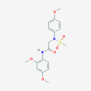 molecular formula C18H22N2O6S B411334 N-(2,4-dimethoxyphenyl)-2-[4-methoxy(methylsulfonyl)anilino]acetamide 