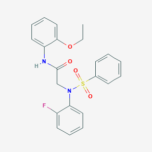 molecular formula C22H21FN2O4S B411335 N-(2-ethoxyphenyl)-2-[2-fluoro(phenylsulfonyl)anilino]acetamide 
