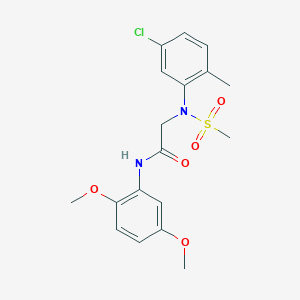 molecular formula C18H21ClN2O5S B411344 N~2~-(5-chloro-2-methylphenyl)-N-(2,5-dimethoxyphenyl)-N~2~-(methylsulfonyl)glycinamide 