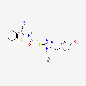 molecular formula C24H25N5O2S2 B4113539 N-(3-cyano-4,5,6,7-tetrahydro-1-benzothiophen-2-yl)-2-{[5-(4-methoxybenzyl)-4-(prop-2-en-1-yl)-4H-1,2,4-triazol-3-yl]sulfanyl}acetamide 
