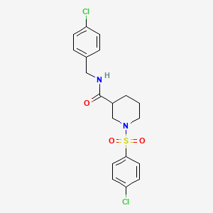 molecular formula C19H20Cl2N2O3S B4113656 N-(4-chlorobenzyl)-1-[(4-chlorophenyl)sulfonyl]piperidine-3-carboxamide 