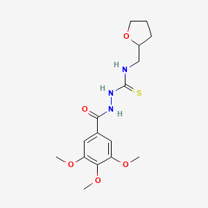 molecular formula C16H23N3O5S B4113834 N-(tetrahydrofuran-2-ylmethyl)-2-[(3,4,5-trimethoxyphenyl)carbonyl]hydrazinecarbothioamide 
