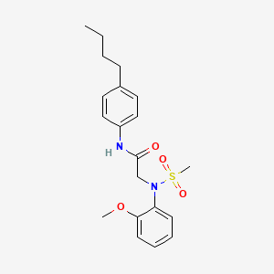 molecular formula C20H26N2O4S B4113849 N-(4-butylphenyl)-2-(2-methoxy-N-methylsulfonylanilino)acetamide 