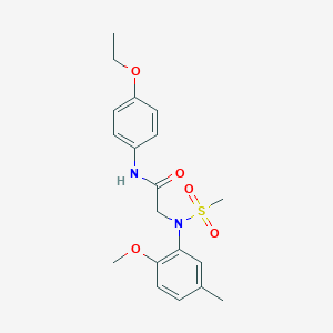 molecular formula C19H24N2O5S B411386 N-(4-ethoxyphenyl)-2-[2-methoxy-5-methyl(methylsulfonyl)anilino]acetamide 