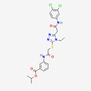 molecular formula C24H25Cl2N5O4S B4113969 propan-2-yl 3-({[(5-{2-[(3,4-dichlorophenyl)amino]-2-oxoethyl}-4-ethyl-4H-1,2,4-triazol-3-yl)sulfanyl]acetyl}amino)benzoate 