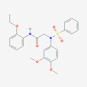 molecular formula C24H26N2O6S B411402 2-[3,4-dimethoxy(phenylsulfonyl)anilino]-N-(2-ethoxyphenyl)acetamide 