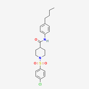 molecular formula C22H27ClN2O3S B4114022 N-(4-butylphenyl)-1-(4-chlorophenyl)sulfonylpiperidine-4-carboxamide 