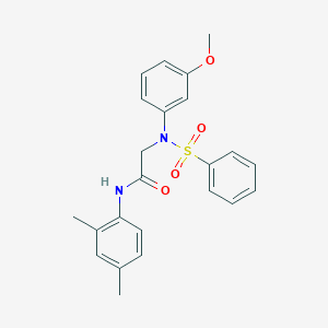 molecular formula C23H24N2O4S B411405 N-(2,4-dimethylphenyl)-2-[3-methoxy(phenylsulfonyl)anilino]acetamide 
