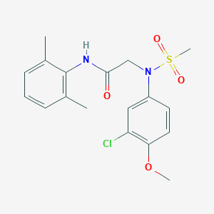 molecular formula C18H21ClN2O4S B411406 2-[3-chloro-4-methoxy(methylsulfonyl)anilino]-N-(2,6-dimethylphenyl)acetamide 