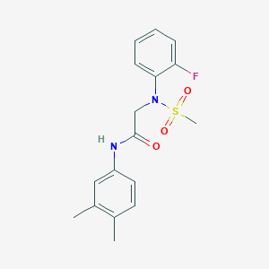 molecular formula C17H19FN2O3S B411408 N-(3,4-dimethylphenyl)-2-[2-fluoro(methylsulfonyl)anilino]acetamide 