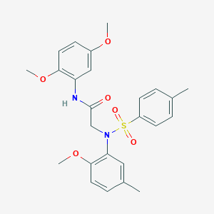 molecular formula C25H28N2O6S B411409 N-(2,5-dimethoxyphenyl)-N~2~-(2-methoxy-5-methylphenyl)-N~2~-[(4-methylphenyl)sulfonyl]glycinamide 
