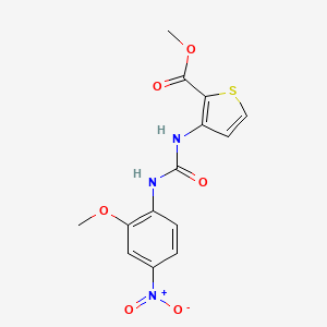 molecular formula C14H13N3O6S B4114161 METHYL 3-{[(2-METHOXY-4-NITROANILINO)CARBONYL]AMINO}-2-THIOPHENECARBOXYLATE 
