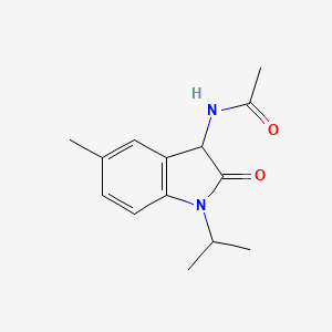 molecular formula C14H18N2O2 B4114216 N-[5-methyl-2-oxo-1-(propan-2-yl)-2,3-dihydro-1H-indol-3-yl]acetamide 
