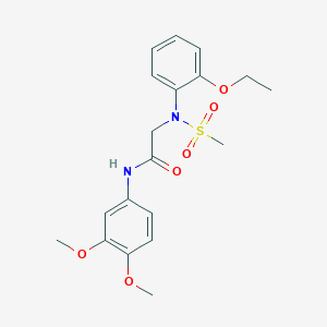 molecular formula C19H24N2O6S B411422 N-(3,4-dimethoxyphenyl)-2-[2-ethoxy(methylsulfonyl)anilino]acetamide 