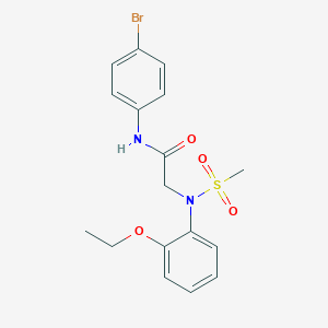 molecular formula C17H19BrN2O4S B411426 N-(4-bromophenyl)-2-[2-ethoxy(methylsulfonyl)anilino]acetamide 