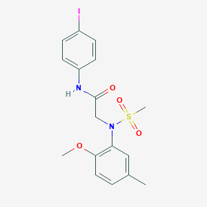 molecular formula C17H19IN2O4S B411433 N-(4-iodophenyl)-2-[2-methoxy-5-methyl(methylsulfonyl)anilino]acetamide CAS No. 6170-75-8