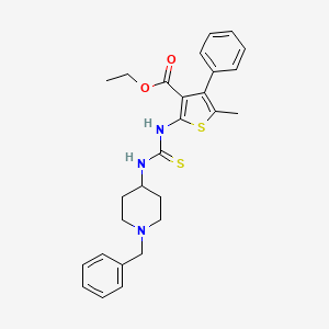 molecular formula C27H31N3O2S2 B4114339 ethyl 2-({[(1-benzyl-4-piperidinyl)amino]carbonothioyl}amino)-5-methyl-4-phenyl-3-thiophenecarboxylate 