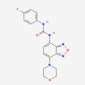 molecular formula C17H16FN5O3 B4114425 N-(4-FLUOROPHENYL)-N'-(7-MORPHOLINO-2,1,3-BENZOXADIAZOL-4-YL)UREA 