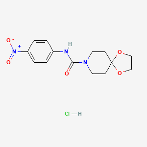 molecular formula C14H18ClN3O5 B4114444 N-(4-nitrophenyl)-1,4-dioxa-8-azaspiro[4.5]decane-8-carboxamide;hydrochloride 