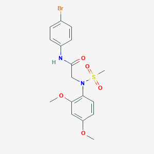 molecular formula C17H19BrN2O5S B411446 N-(4-bromophenyl)-2-[2,4-dimethoxy(methylsulfonyl)anilino]acetamide CAS No. 6187-46-8