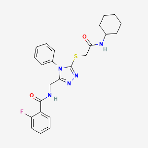molecular formula C24H26FN5O2S B4114473 N-[(5-{[2-(cyclohexylamino)-2-oxoethyl]sulfanyl}-4-phenyl-4H-1,2,4-triazol-3-yl)methyl]-2-fluorobenzamide 