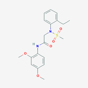 molecular formula C19H24N2O5S B411448 N-(2,4-dimethoxyphenyl)-2-[2-ethyl(methylsulfonyl)anilino]acetamide 