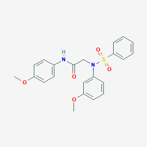 molecular formula C22H22N2O5S B411458 N-(4-methoxyphenyl)-2-[3-methoxy(phenylsulfonyl)anilino]acetamide 