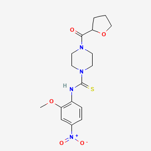 molecular formula C17H22N4O5S B4114610 N-(2-methoxy-4-nitrophenyl)-4-(tetrahydrofuran-2-ylcarbonyl)piperazine-1-carbothioamide 