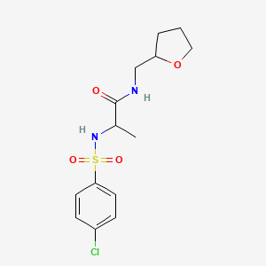 molecular formula C14H19ClN2O4S B4114639 N~2~-[(4-chlorophenyl)sulfonyl]-N-(tetrahydrofuran-2-ylmethyl)alaninamide 