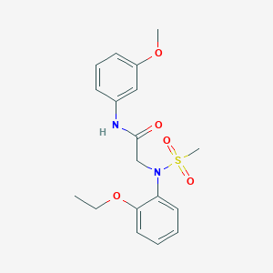 molecular formula C18H22N2O5S B411464 2-[2-ethoxy(methylsulfonyl)anilino]-N-(3-methoxyphenyl)acetamide 