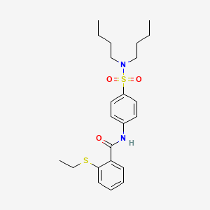 molecular formula C23H32N2O3S2 B4114804 N-[4-(dibutylsulfamoyl)phenyl]-2-(ethylsulfanyl)benzamide 