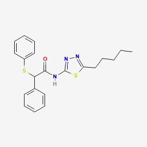 molecular formula C21H23N3OS2 B4114836 N-(5-pentyl-1,3,4-thiadiazol-2-yl)-2-phenyl-2-phenylsulfanylacetamide 
