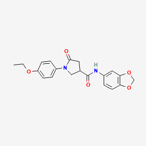 molecular formula C20H20N2O5 B4114873 N-(1,3-benzodioxol-5-yl)-1-(4-ethoxyphenyl)-5-oxopyrrolidine-3-carboxamide 