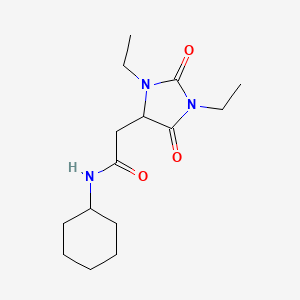 molecular formula C15H25N3O3 B4114891 N-cyclohexyl-2-(1,3-diethyl-2,5-dioxoimidazolidin-4-yl)acetamide 