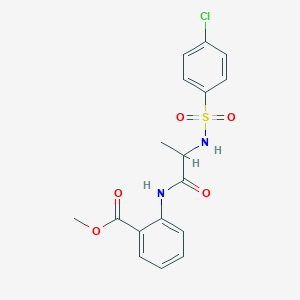molecular formula C17H17ClN2O5S B4115007 Methyl 2-[2-[(4-chlorophenyl)sulfonylamino]propanoylamino]benzoate 