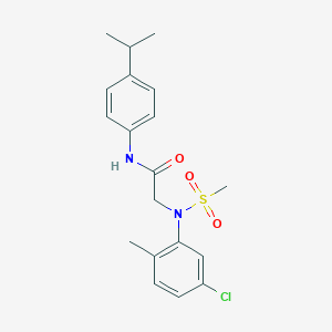 molecular formula C19H23ClN2O3S B411501 2-[5-chloro-2-methyl(methylsulfonyl)anilino]-N-(4-isopropylphenyl)acetamide 